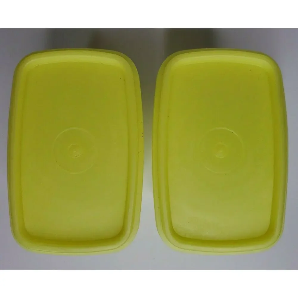 Vintage Tupperware (2) Yellow Shelf Savers‎ #1243-7 and #1243-6 U142